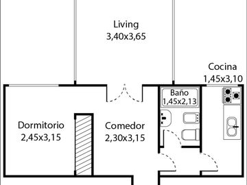Venta Dpto 1 Amb dividido  + Patio  Palermo Chico