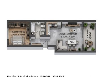 VENTA DEPARTAMENTO DOS AMBIENTES SAAVEDRA BALCON
