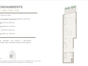 Monoambiente en Pozo con Balcón - Villa Ortúzar