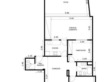 Departamento 3 ambientes-Patio-Cochera-Recoleta
