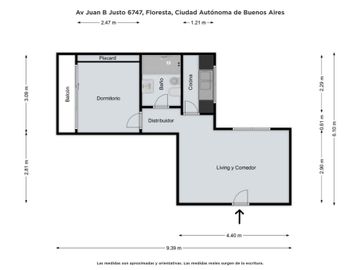 Departamento 2 Ambientes con Balcón en Floresta