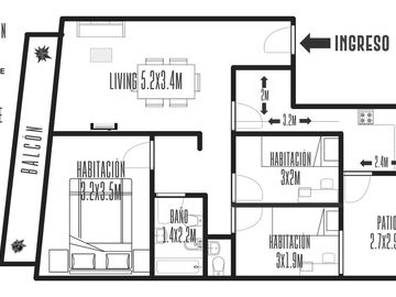 VENTA DEPARTAMENTO 4 AMBIENTES GRAL MITRE