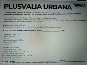 LOTE EN VENTA ALMAGRO DE 8.66 X 23.20 1