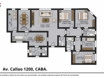Venta departamento 5 ambientes Recoleta