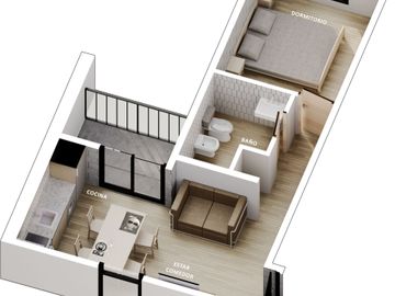 DEPARTAMENTO DE 2 DORM CON BALCÓN EN POZO
