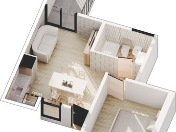 DEPARTAMENTO DE 2 DORM CON BALCÓN EN POZO