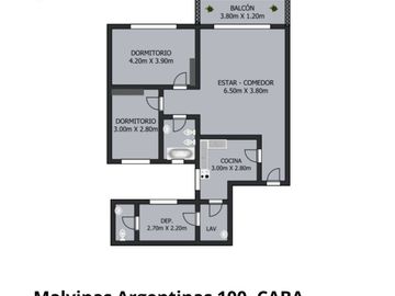 VENTA DEPTO 3 AMBIENTES CON BAULERA CABALLITO