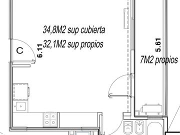 Venta Dpto 1 Amb. Balcón. Palermo Hollywood