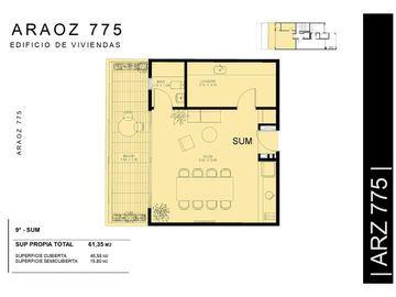 Venta dos ambiente 58 m² con parrilla Villa Crespo