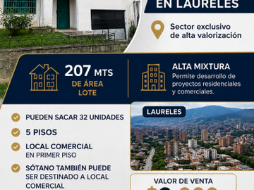 SE VENDE CASA LOTE EN LAURELES  ML
