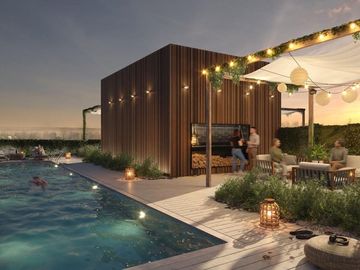 1 ambiente al frente con balcon 37 m2