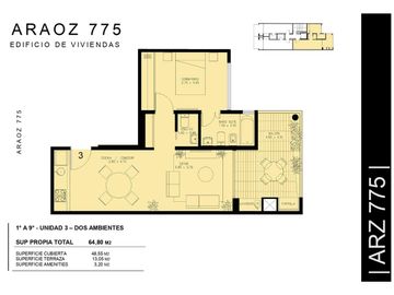Venta dos amb 58 m²  con parrilla Villa Crespo