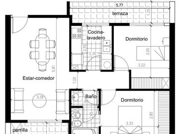 Departamento con Balcon terraza/parrilla en Venta - Belgrano