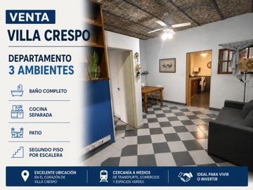 VENTA DEPARTAMENTO 3 AMBIENTES VILLA CRESPO