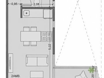 DEPARTAMENTO venta 2 AMBIENTES 40 METROS Caballito