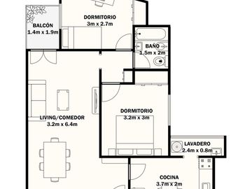 Venta Departamento 3 ambientes Caballito