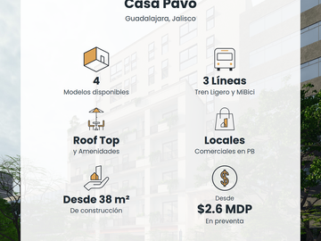 Torre Casa Pavo | Adquiere tu departamento Centro Histórico de Guadalajara