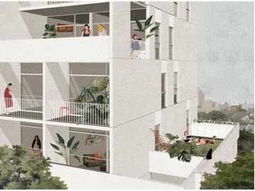 Monoambientes con balcon corazón de Urquiza