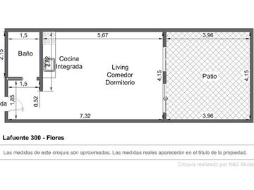 Venta Monoambiente divisible con patio, a estrenar