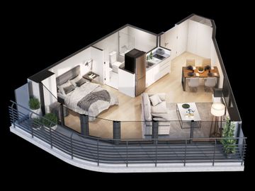 VENTA Loft Balcon Frente Barracas Full Amenities