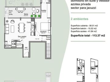 2 AMBIENTES DE 114M2 C/ TERRAZA Y PARRILLA PROPIA