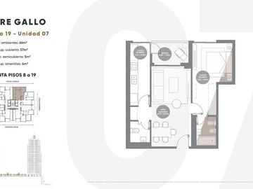 DPTO 2 AMBIENTES A ESTRENAR EN HUMAN ABASTO TOWERS