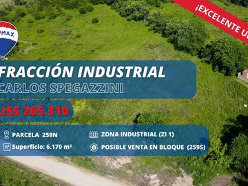 LOTE EN VENTA EN CARLOS SPEGAZZINI ZONA INDUSTRIAL