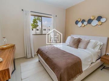 CASA EN VENTA EN PLAYA DEL CARMEN 3 HABITACIONES GYM, CASA CLUB ALBERCA, AREA GRILL, ROI, PLUSVALIA