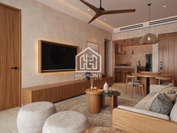 DEPARTAMENTO EN VENTA EN PUERTO MORELOS 1 HABITACIÓN CON BAR, SPA, ALBERCA