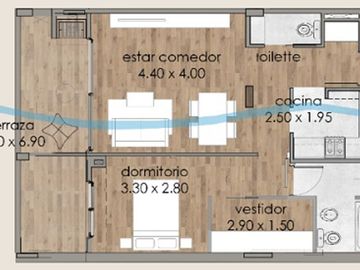 Venta depto 2 amb anticipo 50%+cuotas