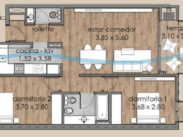 Venta depto 2 amb anticipo 50%+cuotas
