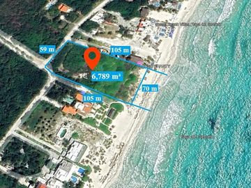 VENTA TERRENO PLAYA DEL CARMEN FRENTE AL MAR DE 6789 M2 EN PLAYA DEL SECRETO