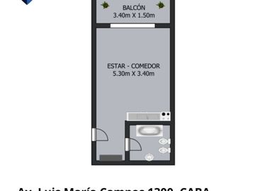 DEPARTAMENTO VENTA LAS CAÑITAS MONOAMBIENTE BALCON