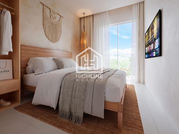 EN VENTA DEPARTAMENTO DE 2 HABITACIONES EN TULUM CON ALBERCA Y ROOFTOP