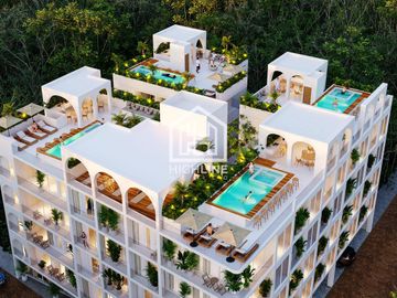 EN VENTA DEPARTAMENTO DE 2 HABITACIONES EN TULUM CON ALBERCA Y ROOFTOP