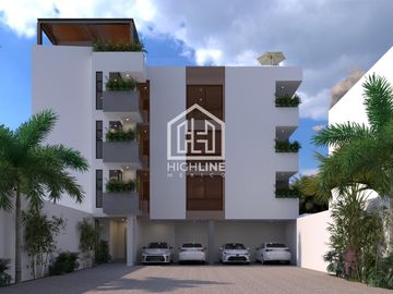 DEPARTAMENTO EN MUY BUENA UBICACIÓN CERCA DE CENTRO COMERCIAL EN PLAYA DEL CARMEN, ALBERCA