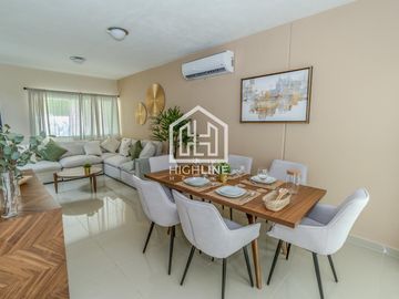 CASA EN VENTA EN PLAYA DEL CARMEN 3 HABITACIONES CON GYM, CASA CLUB ALBERCA, GRILL, PRIVADO