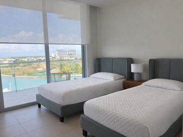 Departamento en Venta o Renta, 3 recamaras, amueblado, SLS Marina, Puerto Cancun