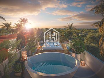 En venta departamento tipo loft en Tulum con piscina y seguridad 24/7 ideal para renta