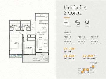 MIDTOWN - VENTA DEPARTAMENTO DE 2 DORMITORIOS