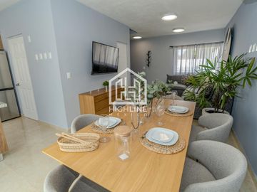 CASA EN VENTA EN PLAYA DEL CARMEN 3 HABITACIONES GYM, CASA CLUB ALBERCA, AREA GRILL PLUSVALÍA ROI