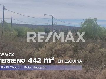 VENDE TERRENO 442 mts Villa EL CHOCON, en ESQUINA