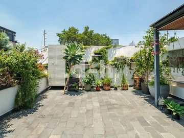 Townhouse neoclásico con gran terraza y roof garden Roma Norte