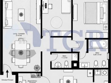 Venta Departamento 3 ambientes con cochera balcón y Baulera en Flores