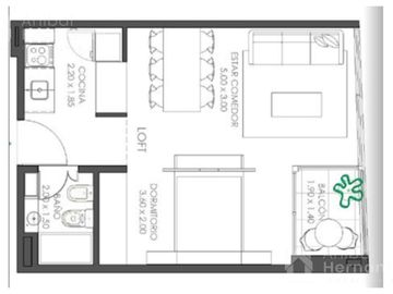 Alquiler loft divisible a 2 Ambientes con amenities en Saavedra, Apto profesional.