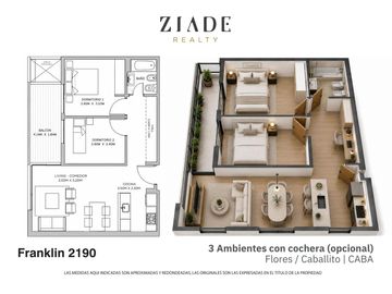 Departamento Últimas unidades  3 amb a estrenar en Prima Caballito