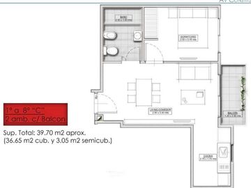 DEPARTAMENTO EN VENTA VILLA URQUIZA 2 AMBIENTES