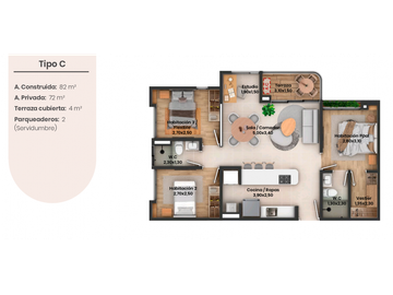 VENTA DE APARTAMENTO SOBRE PLANOS EN CERRITOS
