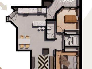 DEPARTAMENTO EN VENTA 2 DORMITORIOS PICHINCHA