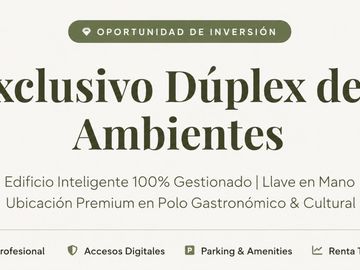 VENTA DUPLEX 2 AMBIENTES EN PALERMO HOLLYWOOD